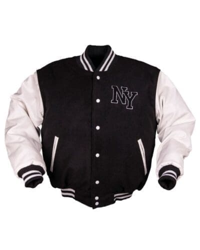 Mil-tec Ny black/white baseball jacket w. patch